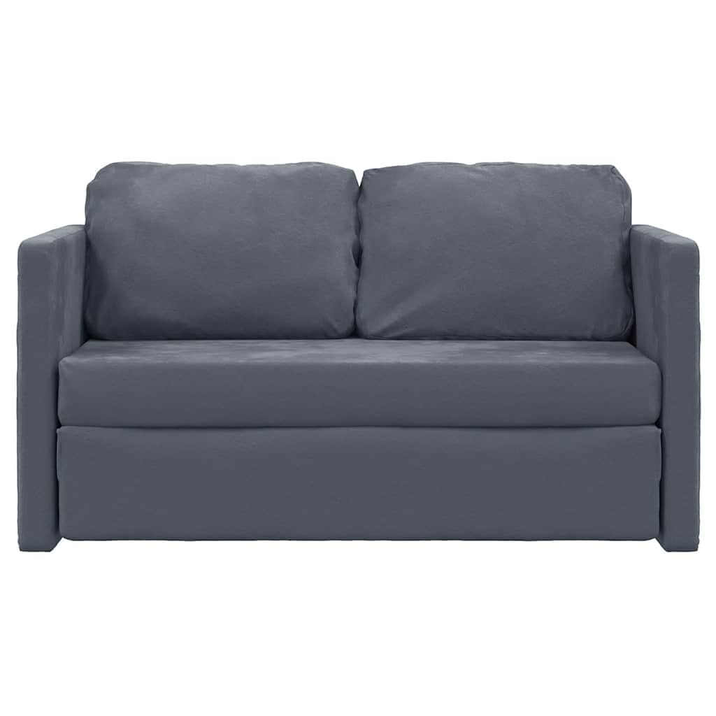 Canapé-lit de sol compact en velours gris foncé vidaXL - 48,0 x 48,0 x 21,7