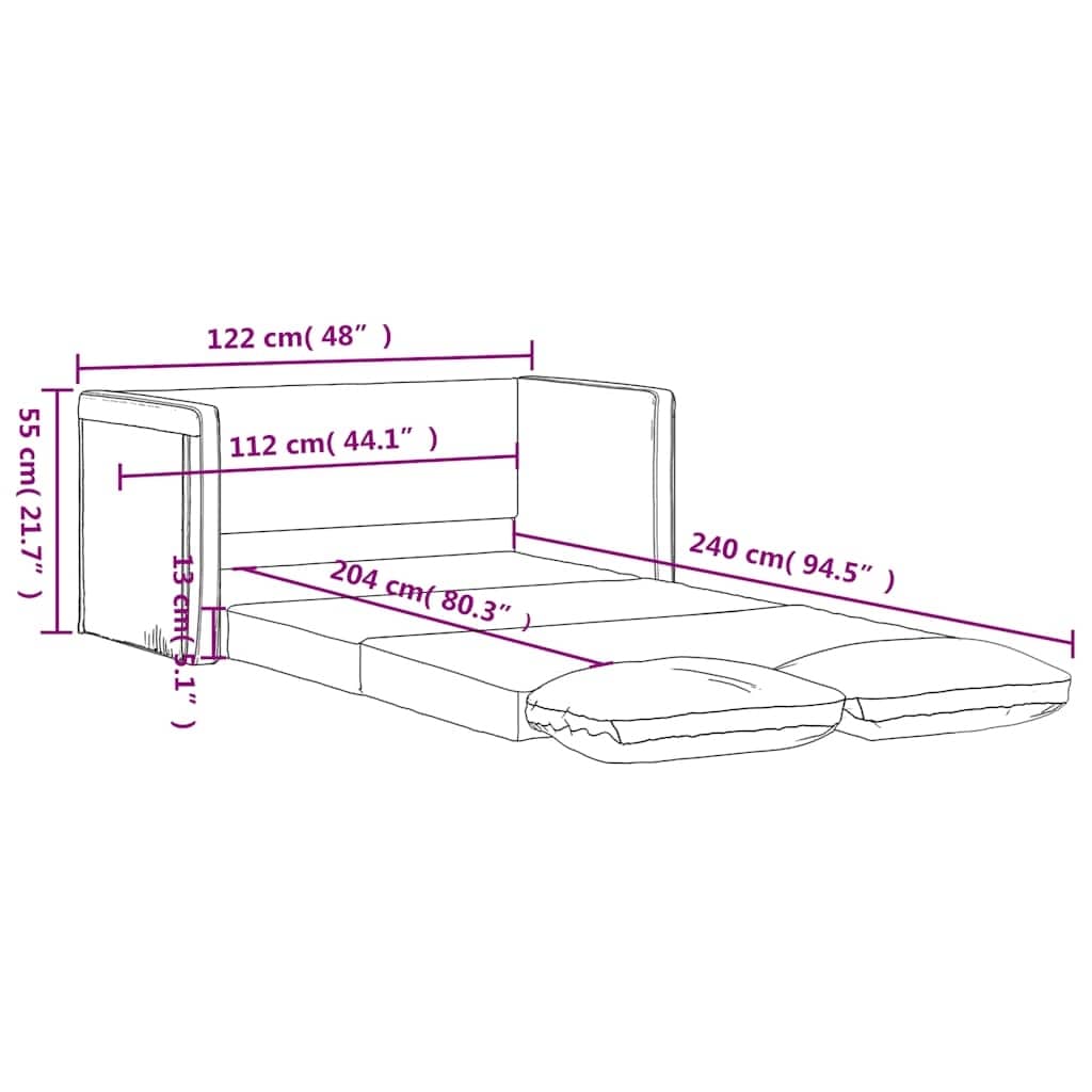 Canapé-lit de sol compact en velours gris foncé vidaXL - 48,0 x 48,0 x 21,7