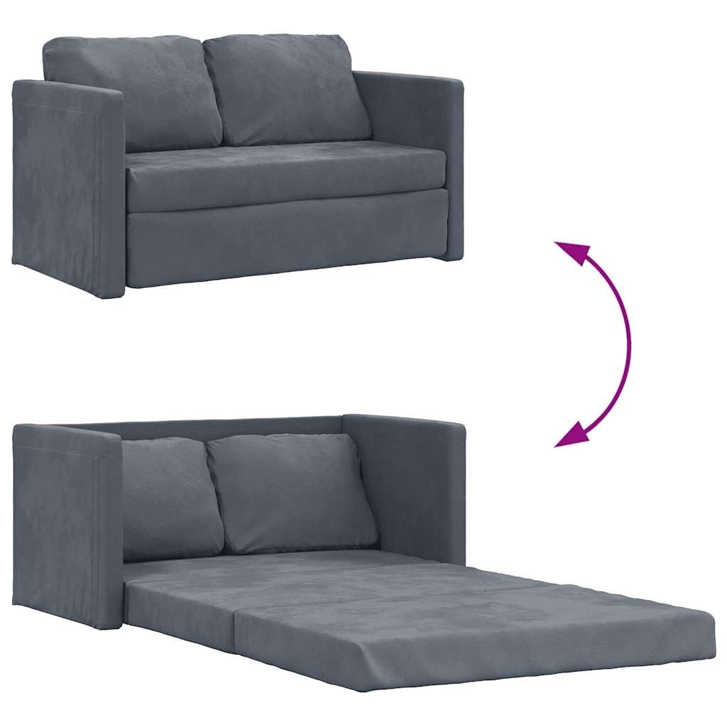 Canapé-lit de sol compact en velours gris foncé vidaXL - 48,0 x 48,0 x 21,7