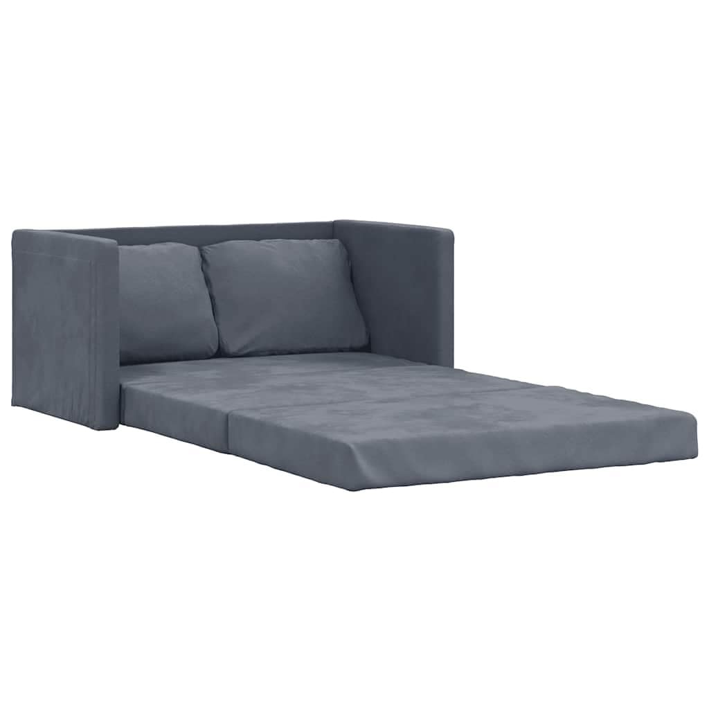 Canapé-lit de sol compact en velours gris foncé vidaXL - 48,0 x 48,0 x 21,7