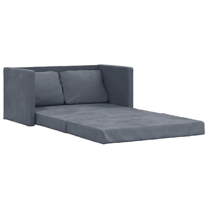 Canapé-lit de sol compact en velours gris foncé vidaXL - 48,0 x 48,0 x 21,7