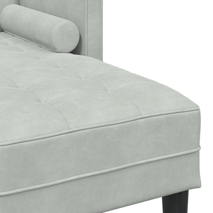 Canapé de jardin vidaXL en forme de L en velours noir/gris foncé/gris clair - 68,1 x 51,6 x 26,4