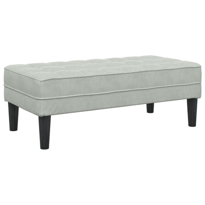 Canapé de jardin vidaXL en forme de L en velours noir/gris foncé/gris clair - 68,1 x 51,6 x 26,4