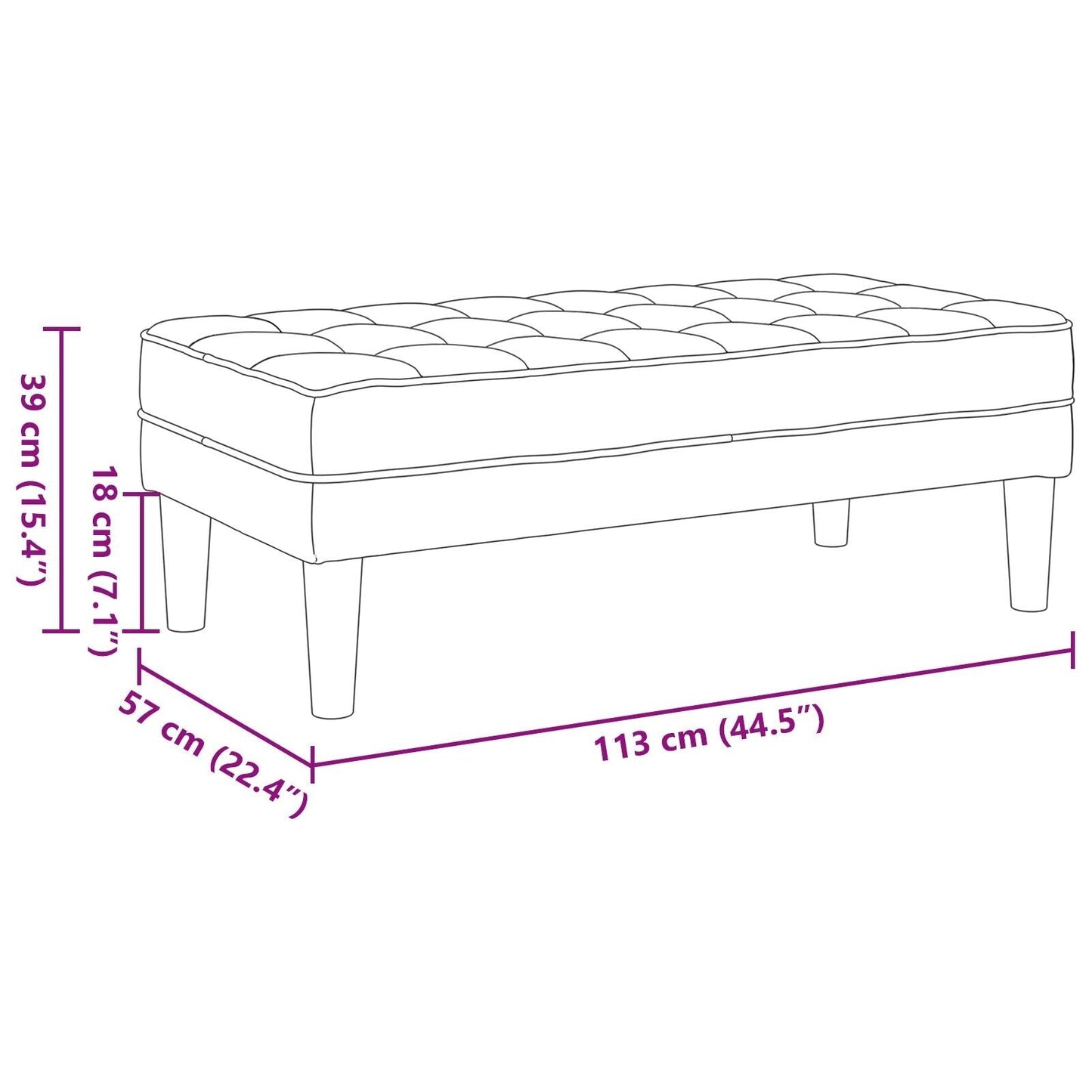 Canapé de jardin vidaXL en forme de L en velours noir/gris foncé/gris clair - 68,1 x 51,6 x 26,4