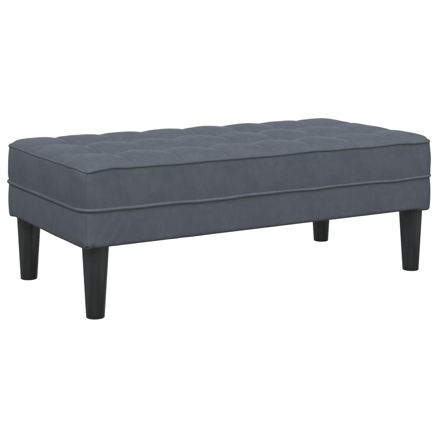 Canapé de jardin vidaXL en forme de L en velours noir/gris foncé/gris clair - 68,1 x 51,6 x 26,4