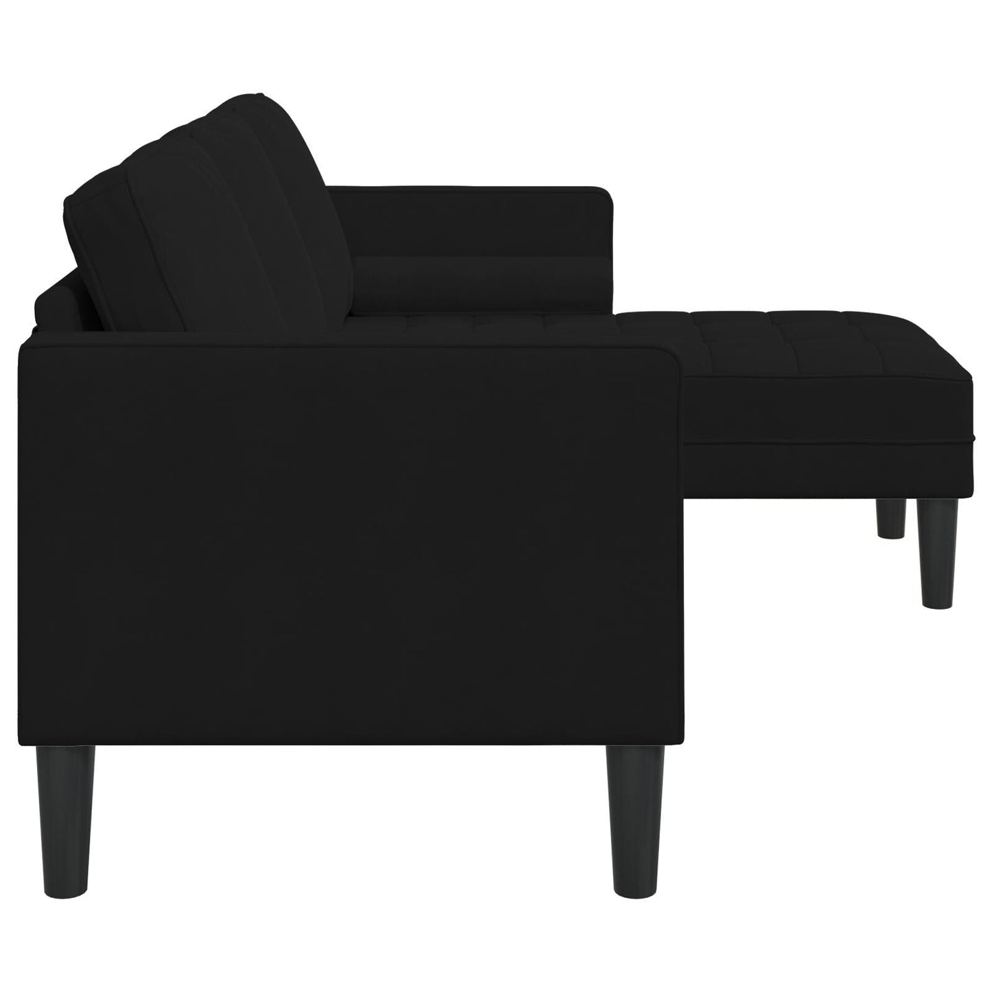 Canapé de jardin vidaXL en forme de L en velours noir/gris foncé/gris clair - 68,1 x 51,6 x 26,4