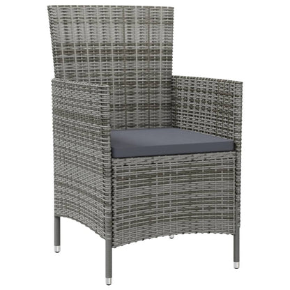Chaises de patio vidaXL, chaise de salle à manger simple résistante aux intempéries avec coussins, en polyrotin