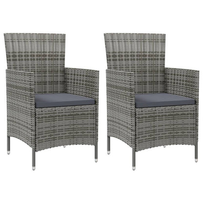 Chaises de patio vidaXL, chaise de salle à manger simple résistante aux intempéries avec coussins, en polyrotin