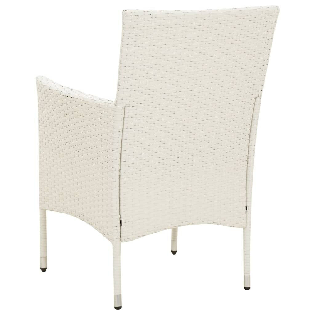 Chaises de patio vidaXL, chaise de salle à manger simple résistante aux intempéries avec coussins, en polyrotin