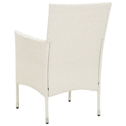 Chaises de patio vidaXL, chaise de salle à manger simple résistante aux intempéries avec coussins, en polyrotin