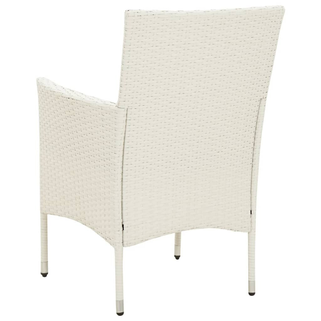 Chaises de patio vidaXL, chaise de salle à manger simple résistante aux intempéries avec coussins, en polyrotin