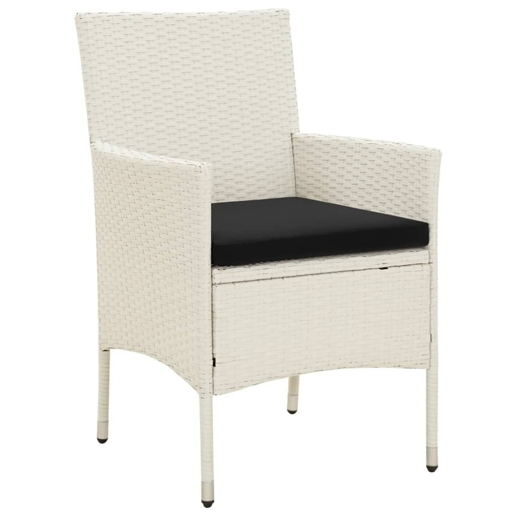 Chaises de patio vidaXL, chaise de salle à manger simple résistante aux intempéries avec coussins, en polyrotin