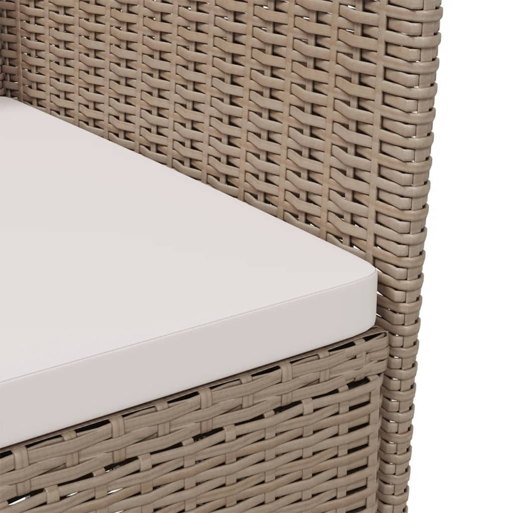 Chaises de patio vidaXL, chaise de salle à manger simple résistante aux intempéries avec coussins, en polyrotin