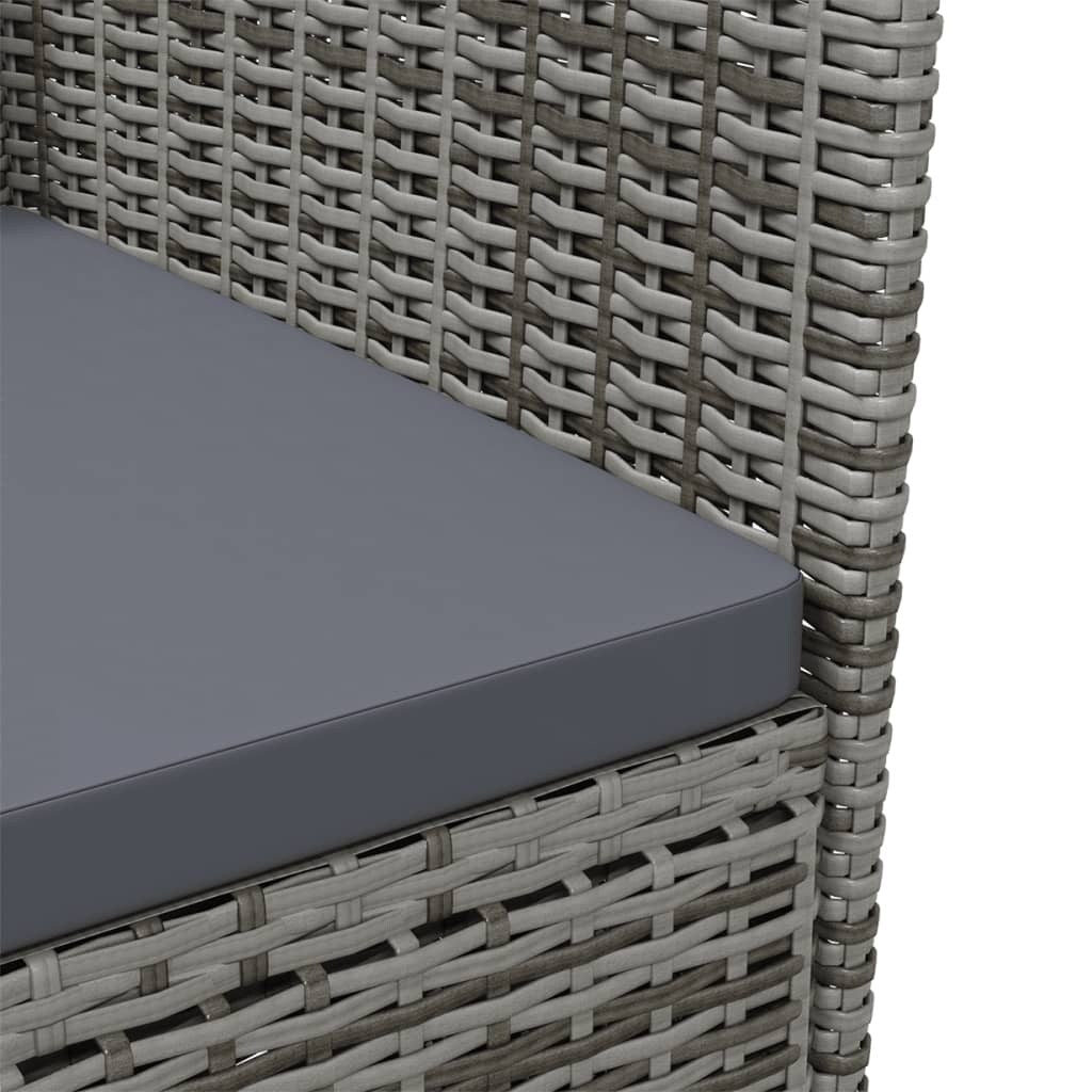 Chaises de patio vidaXL, chaise de salle à manger simple résistante aux intempéries avec coussins, en polyrotin