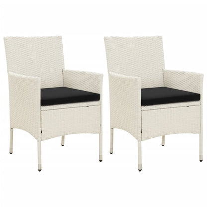 Chaises de patio vidaXL, chaise de salle à manger simple résistante aux intempéries avec coussins, en polyrotin