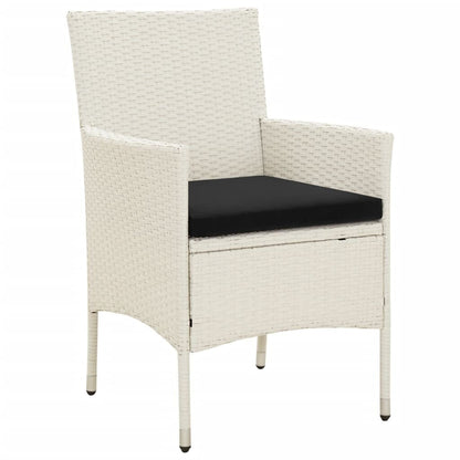 Chaises de patio vidaXL, chaise de salle à manger simple résistante aux intempéries avec coussins, en polyrotin