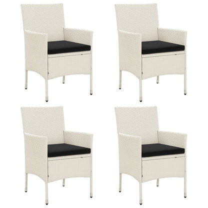 Chaises de patio vidaXL, chaise de salle à manger simple résistante aux intempéries avec coussins, en polyrotin