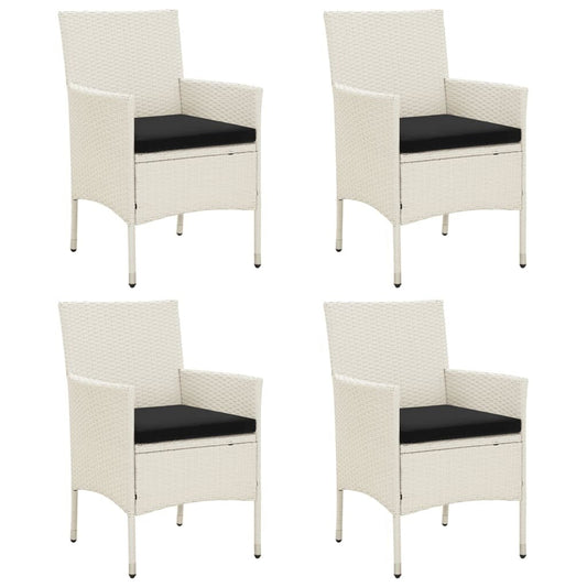Chaises de patio vidaXL, chaise de salle à manger simple résistante aux intempéries avec coussins, en polyrotin