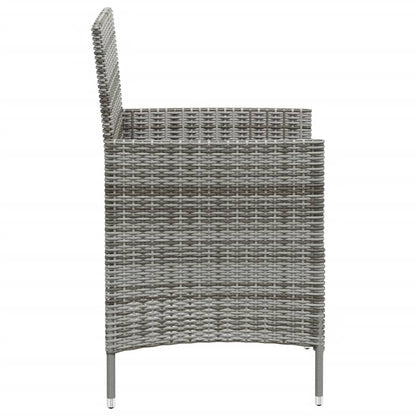 Chaises de patio vidaXL, chaise de salle à manger simple résistante aux intempéries avec coussins, en polyrotin