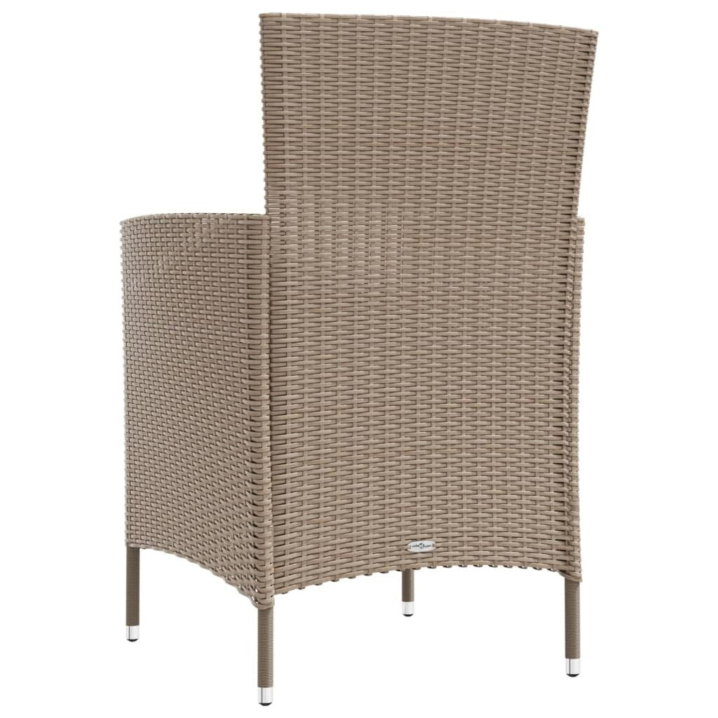 Chaises de patio vidaXL, chaise de salle à manger simple résistante aux intempéries avec coussins, en polyrotin