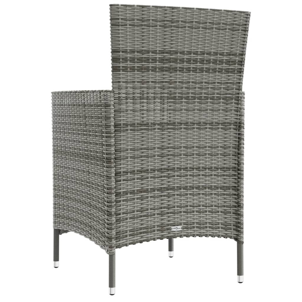 Chaises de patio vidaXL, chaise de salle à manger simple résistante aux intempéries avec coussins, en polyrotin