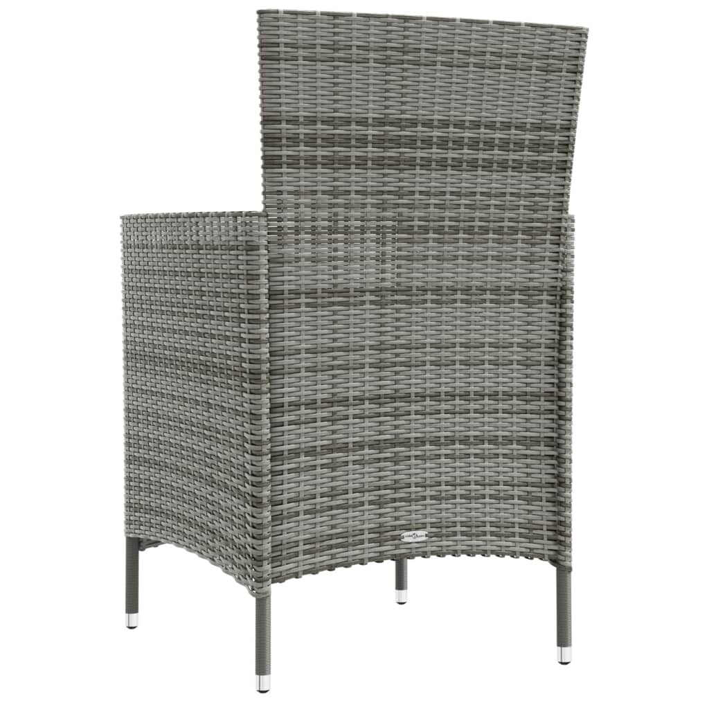 Chaises de patio vidaXL, chaise de salle à manger simple résistante aux intempéries avec coussins, en polyrotin