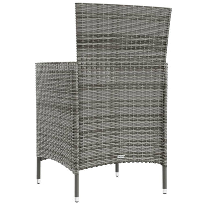 Chaises de patio vidaXL, chaise de salle à manger simple résistante aux intempéries avec coussins, en polyrotin