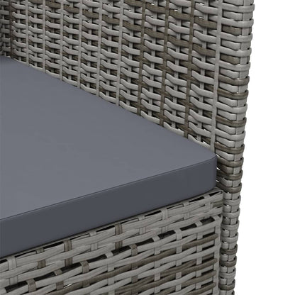 Chaises de patio vidaXL, chaise de salle à manger simple résistante aux intempéries avec coussins, en polyrotin