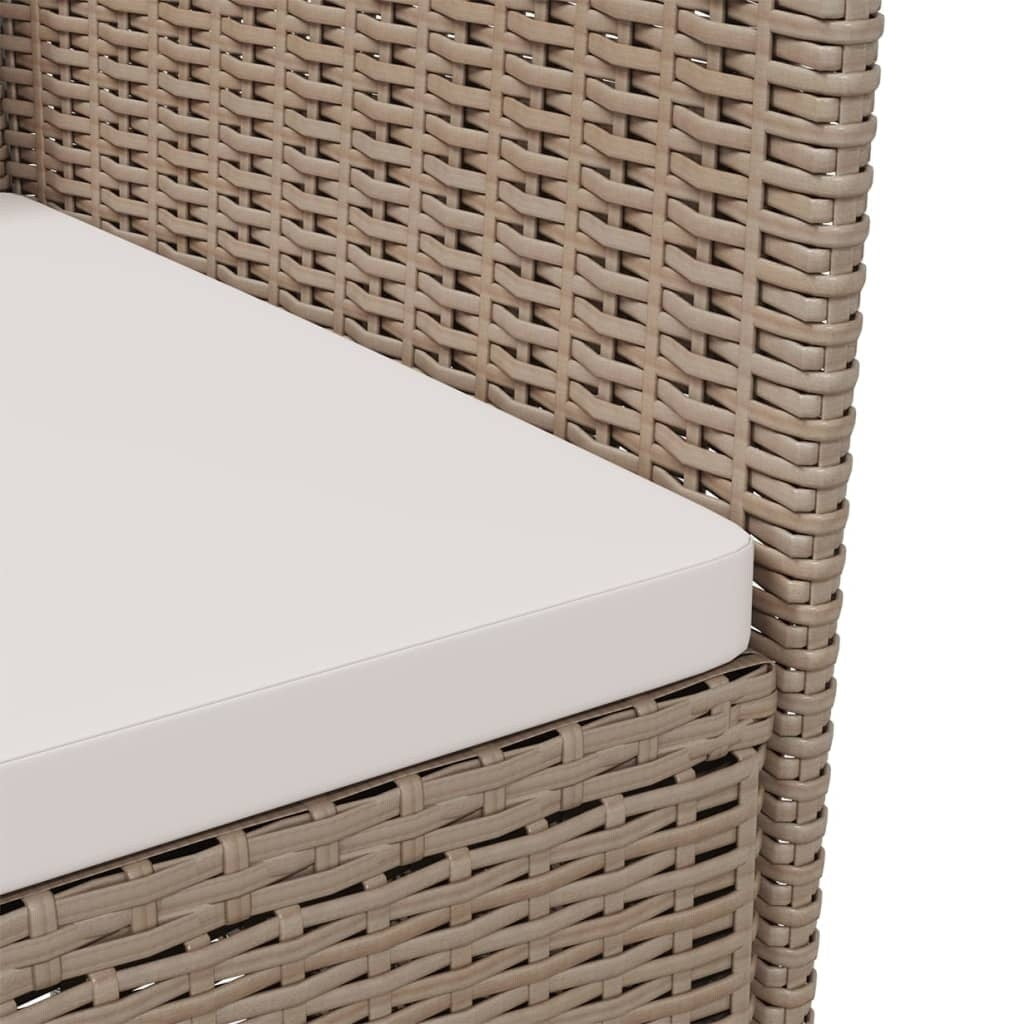 Chaises de patio vidaXL, chaise de salle à manger simple résistante aux intempéries avec coussins, en polyrotin