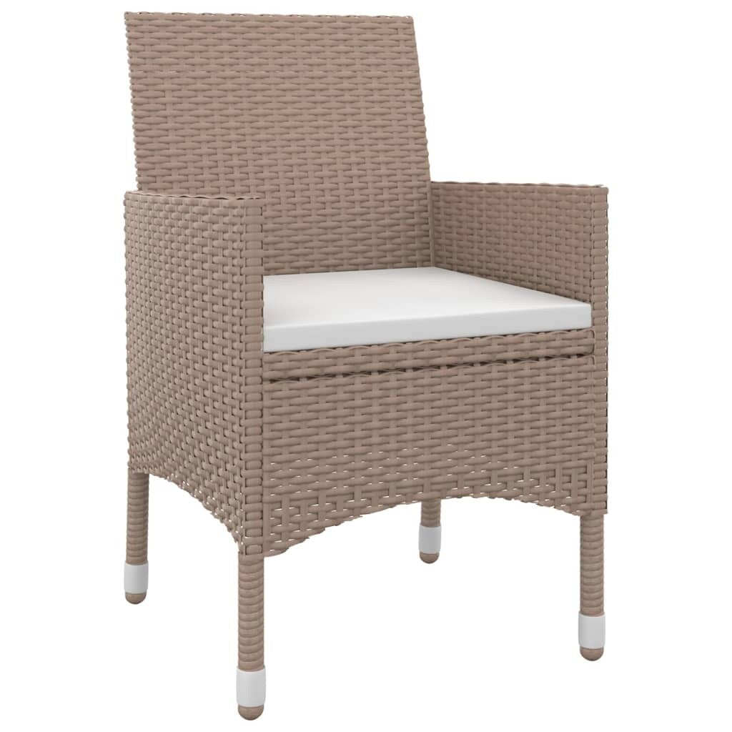 vidaXL Ensemble de salle à manger de patio, table et chaises d'extérieur en polyrotin et verre