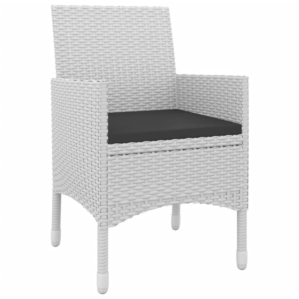 vidaXL Ensemble de salle à manger de patio, table et chaises d'extérieur en polyrotin et verre