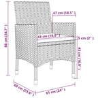 vidaXL Ensemble de salle à manger de patio, table et chaises d'extérieur en polyrotin et verre