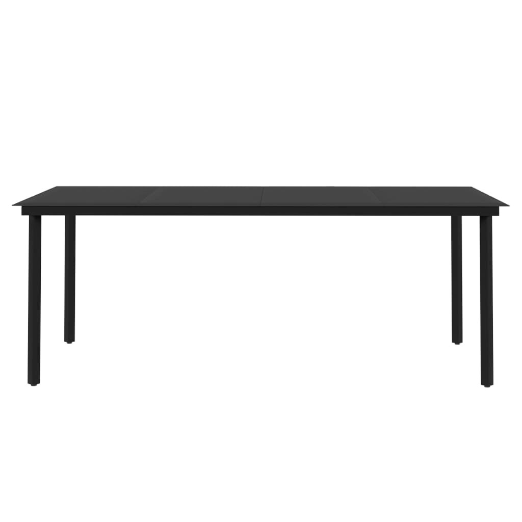 vidaXL Ensemble de salle à manger de patio, table et chaises d'extérieur en polyrotin et verre