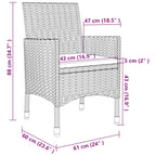 vidaXL Ensemble de salle à manger de patio, table et chaises d'extérieur en polyrotin et verre