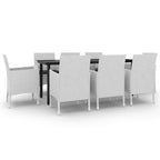 vidaXL Ensemble de salle à manger de patio, table et chaises d'extérieur en polyrotin et verre