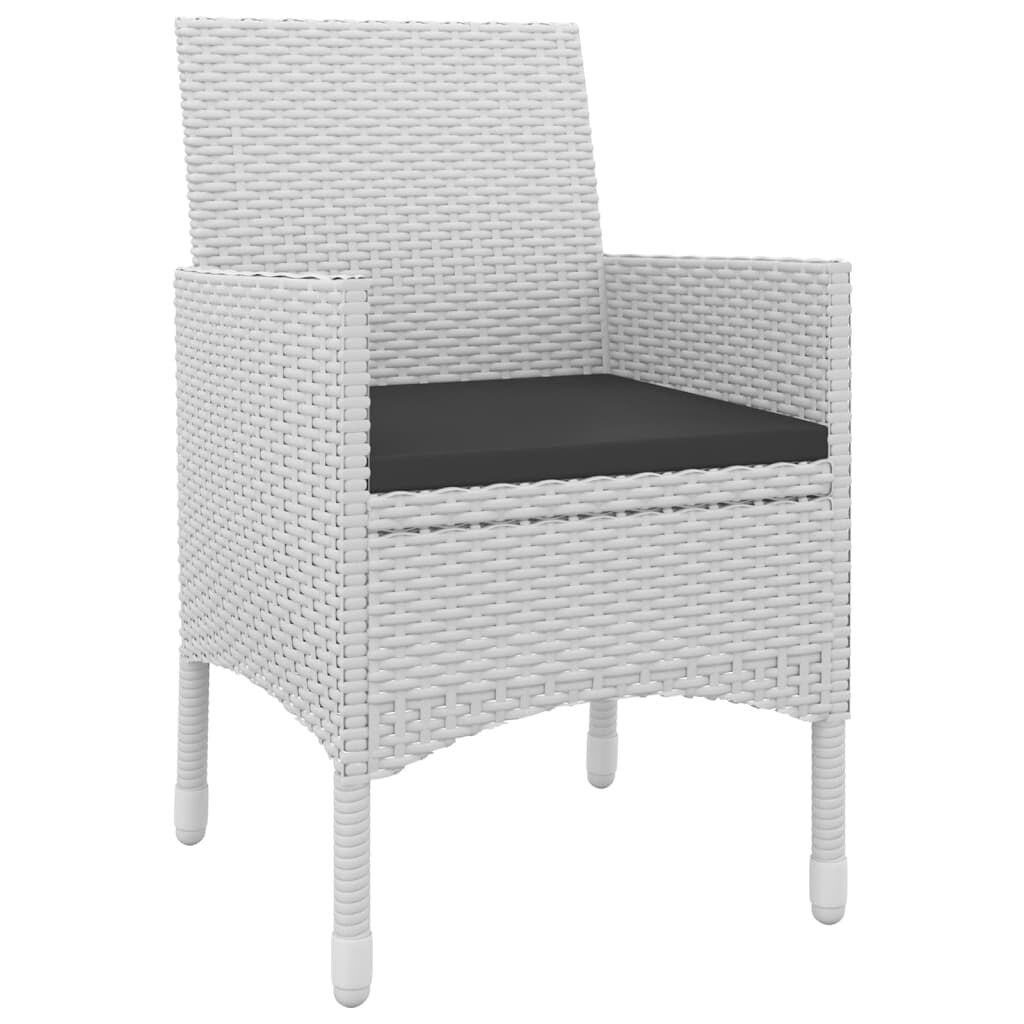vidaXL Ensemble de salle à manger de patio, table et chaises d'extérieur en polyrotin et verre