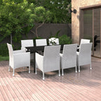 vidaXL Ensemble de salle à manger de patio, table et chaises d'extérieur en polyrotin et verre
