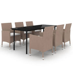 vidaXL Ensemble de salle à manger de patio, table et chaises d'extérieur en polyrotin et verre