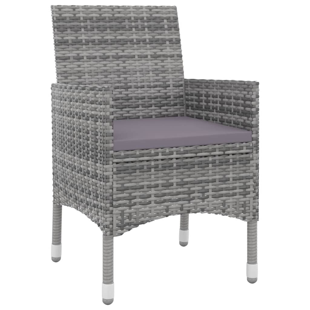 vidaXL Ensemble de salle à manger de patio, table et chaises d'extérieur en polyrotin et verre