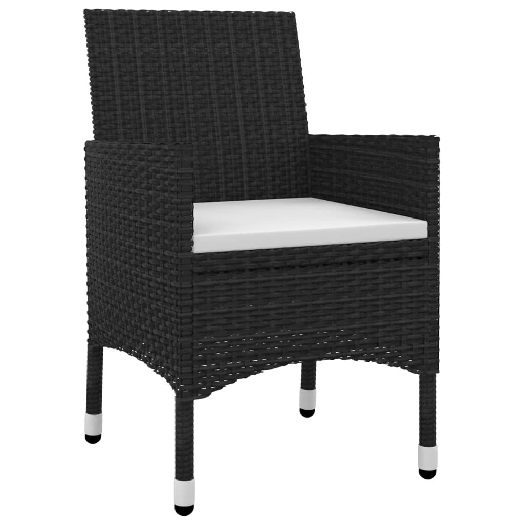 vidaXL Ensemble de salle à manger de patio, table et chaises d'extérieur en polyrotin et verre
