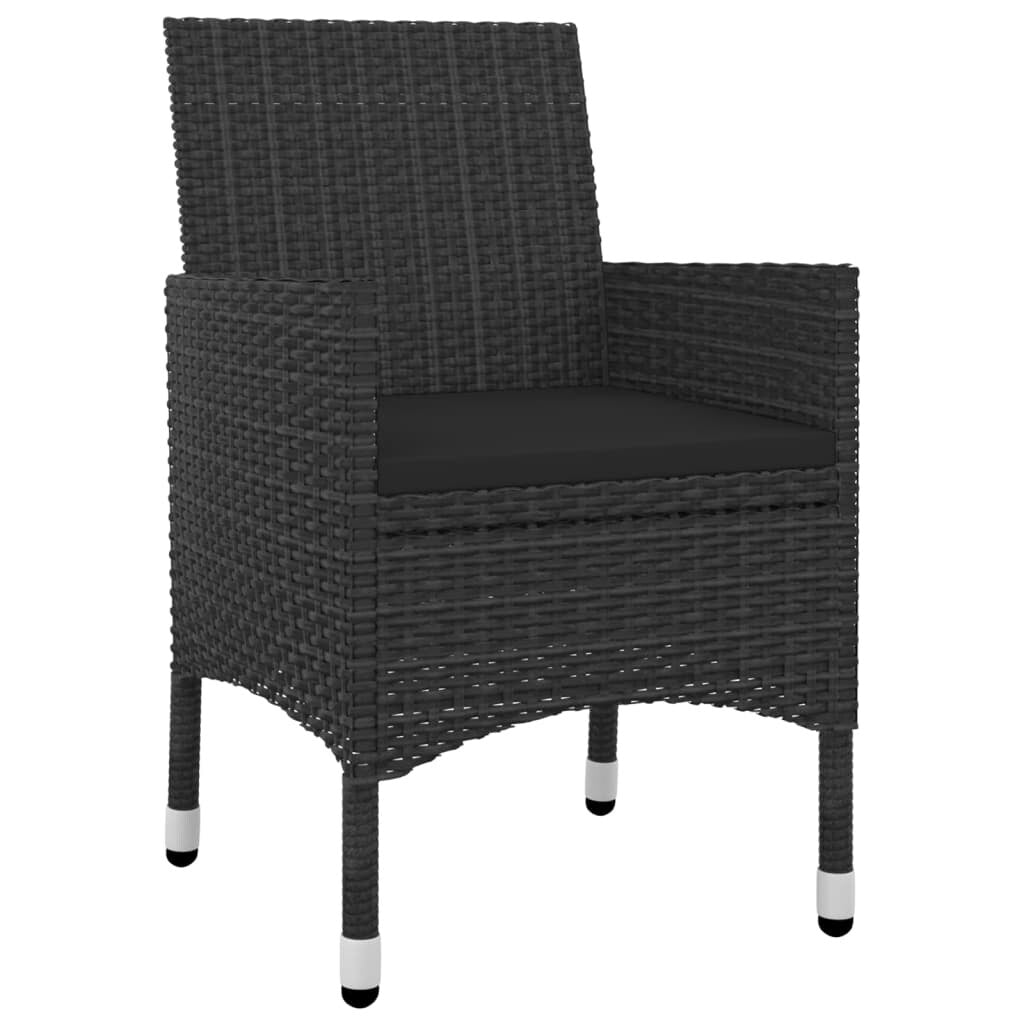 vidaXL Ensemble de salle à manger de patio, table et chaises d'extérieur en polyrotin et verre