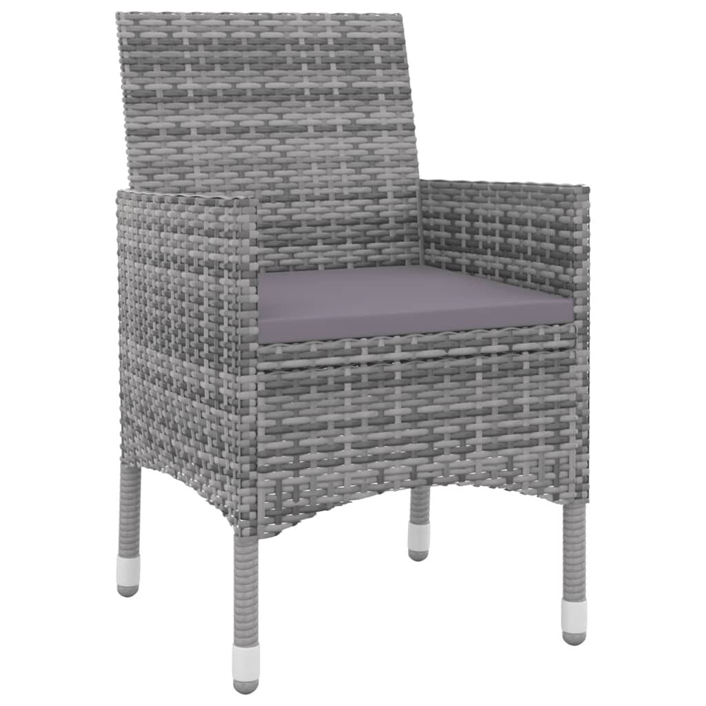 vidaXL Ensemble de salle à manger de patio, table et chaises d'extérieur en polyrotin et verre