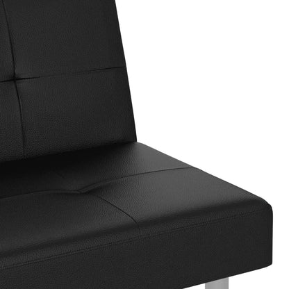 VidaXL Canapé-lit pliable avec porte-gobelets en similicuir - 78,7 x 35 x 27,6