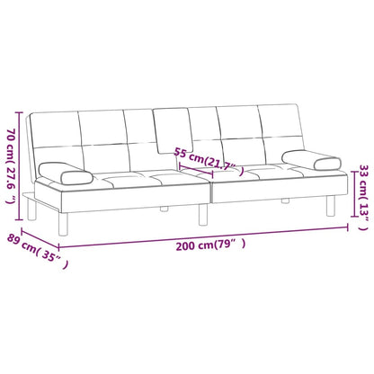 VidaXL Canapé-lit pliable avec porte-gobelets en similicuir - 78,7 x 35 x 27,6