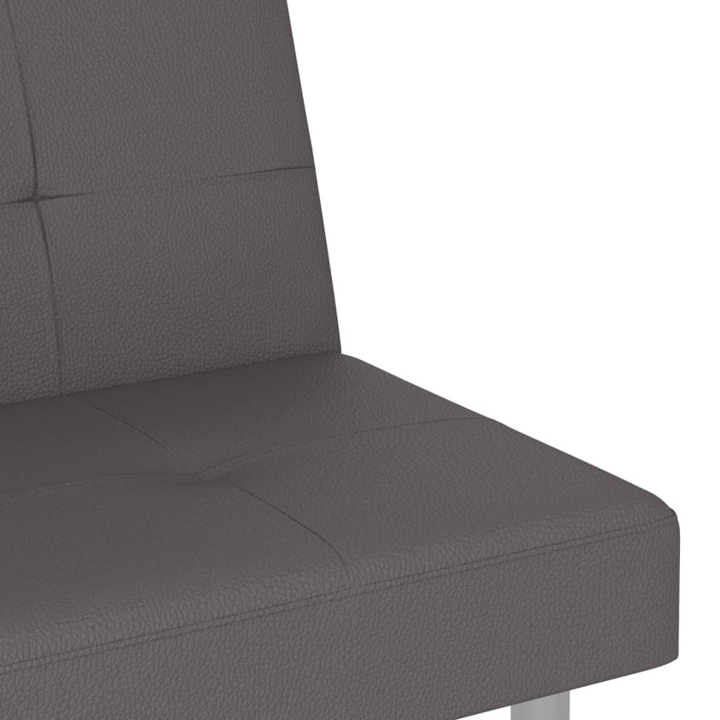 VidaXL Canapé-lit pliable avec porte-gobelets en similicuir - 78,7 x 35 x 27,6