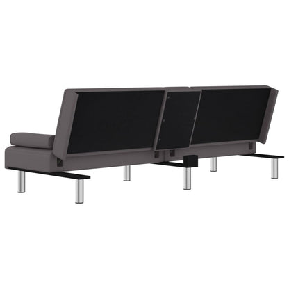 VidaXL Canapé-lit pliable avec porte-gobelets en similicuir - 78,7 x 35 x 27,6
