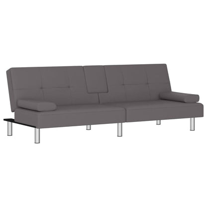 VidaXL Canapé-lit pliable avec porte-gobelets en similicuir - 78,7 x 35 x 27,6