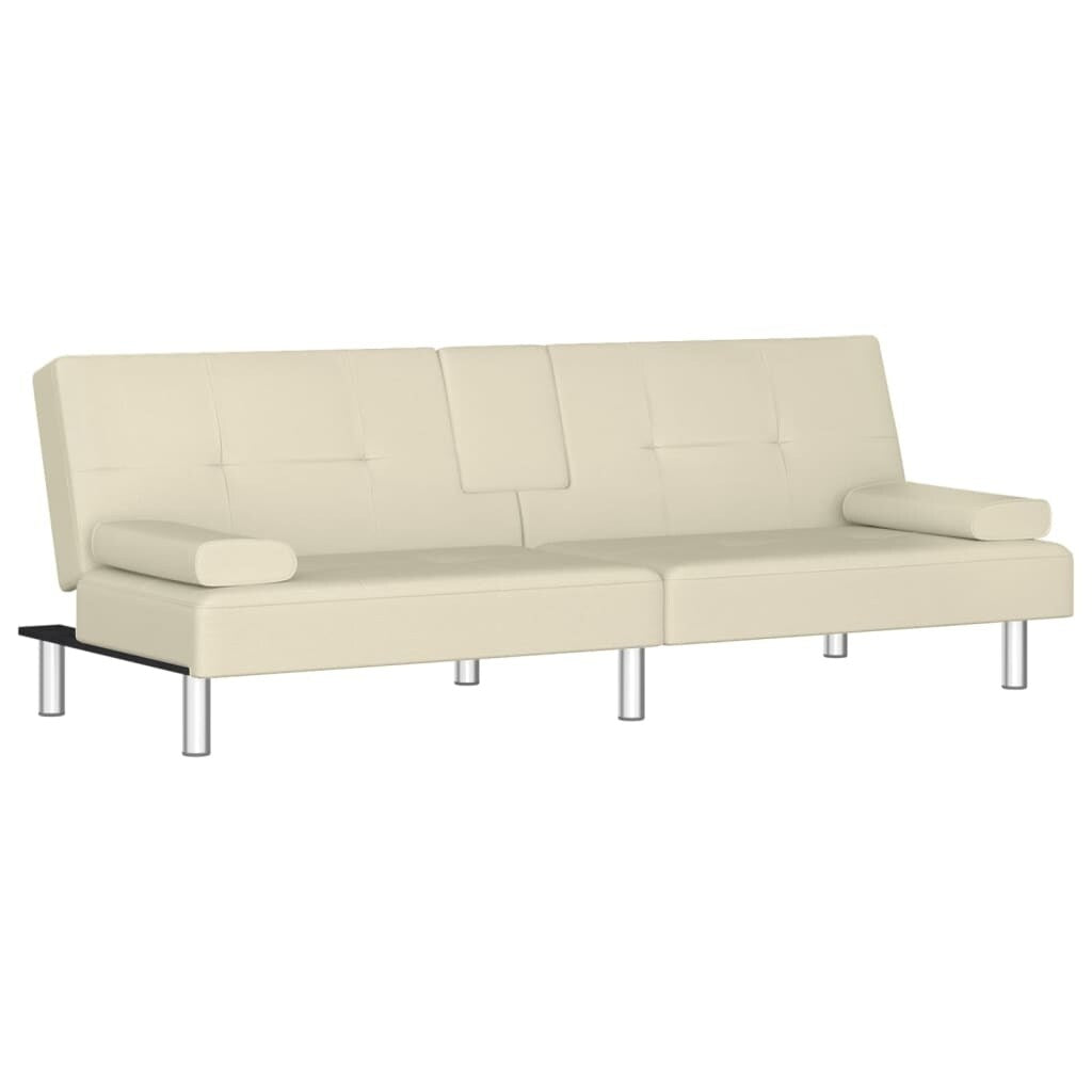 VidaXL Canapé-lit pliable avec porte-gobelets en similicuir - 78,7 x 35 x 27,6