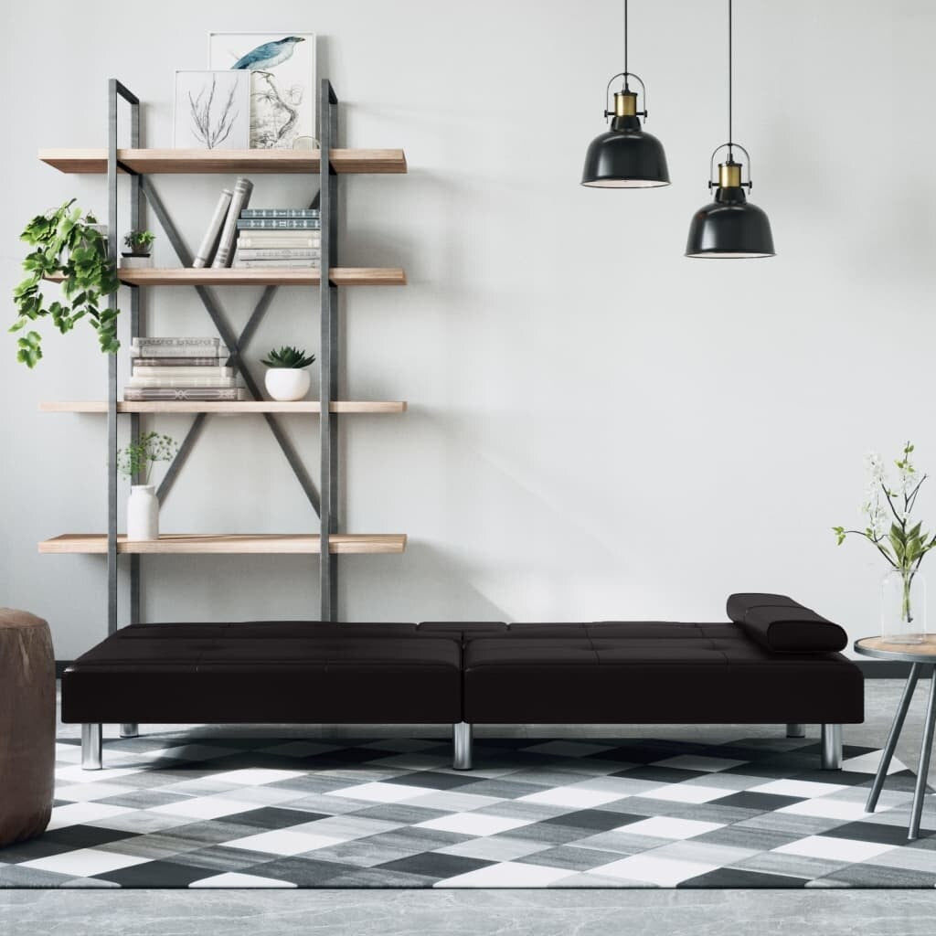 VidaXL Canapé-lit pliable avec porte-gobelets en similicuir - 78,7 x 35 x 27,6