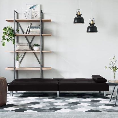 VidaXL Canapé-lit pliable avec porte-gobelets en similicuir - 78,7 x 35 x 27,6